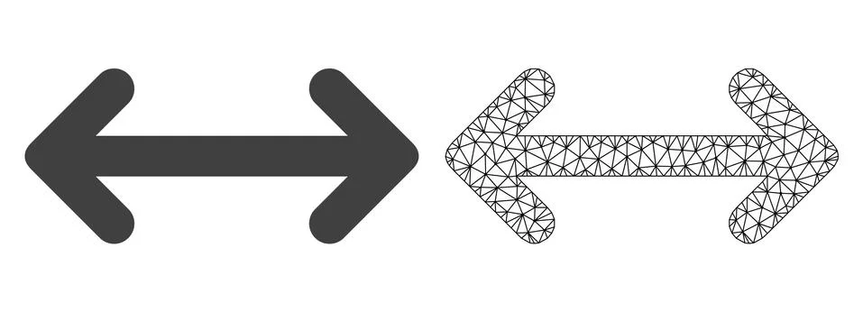 Vector Wire Frame Mesh Swap Arrows and Flat Icon 스톡 일러스트