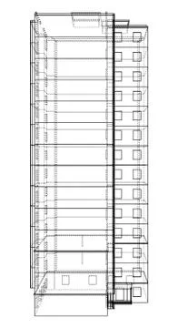 Vector wire-frame model of a multi-storey building Ilustración de archivo