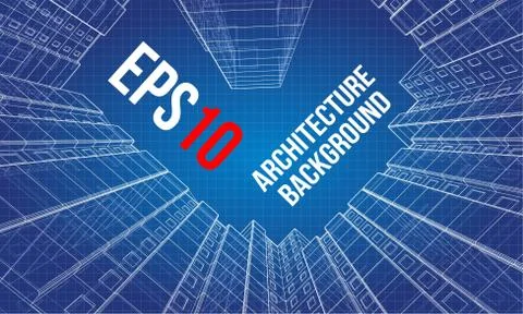 Vector wire-frame model of a multi-storey building Ilustración de archivo