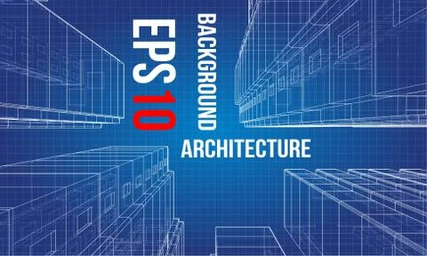 Vector wire-frame model of a multi-storey building Ilustración de archivo