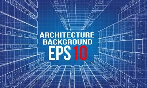 Vector wire-frame model of a multi-storey building Ilustración de archivo
