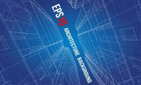 Vector wire-frame model of a multi-storey building Ilustración de archivo