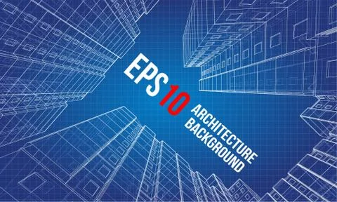 Vector wire-frame model of a multi-storey building Ilustración de archivo