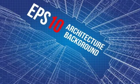 Vector wire-frame model of a multi-storey building Ilustración de archivo