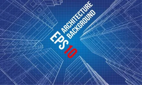 Vector wire-frame model of a multi-storey building Ilustración de archivo