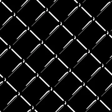 Vector wire mesh seamless pattern. Gray wire mesh isolated on black background. Stock Illustration