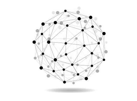 Vector wireframe connecting earth sphere. Stock Illustration