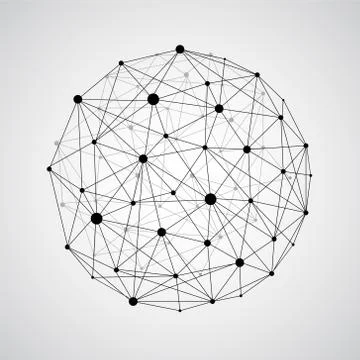 Vector wireframe connecting earth sphere. Globe connection concept. Globe str Stock-Illustration