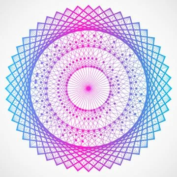 Vector wireframe polygonal element, geometric figure with connected lines Stock Illustration