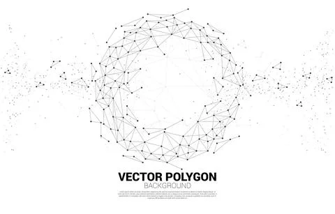 Vector Wireframe polygonal lines Connect dot Geometric sphere isolated on whi Stock Illustration