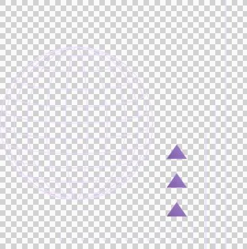 Vector wireframe sphere is floating beside purple triangles, bars and circles on Stock Illustration