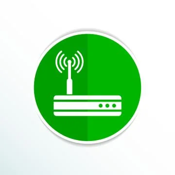Vector wireless router icon wifi adsl ethernet modem hub Stock Illustration