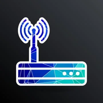 Vector wireless router icon wifi adsl ethernet modem hub Stock Illustration