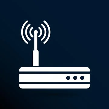 Vector wireless router icon wifi adsl ethernet modem hub Stock Illustration