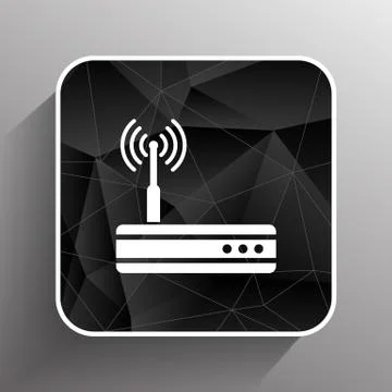 Vector wireless router icon wifi adsl ethernet modem hub Stock Illustration