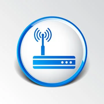 Vector wireless router icon wifi adsl ethernet modem hub Stock Illustration