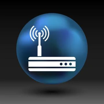 Vector wireless router icon wifi adsl ethernet modem hub Stock Illustration