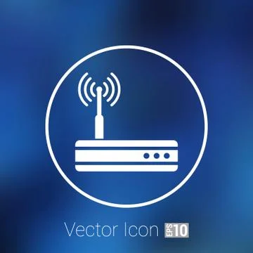 Vector wireless router icon wifi adsl ethernet modem hub Stock Illustration