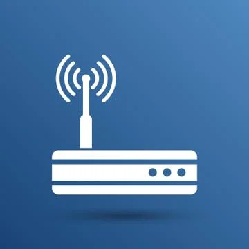 Vector wireless router icon wifi adsl ethernet modem hub Stock Illustration