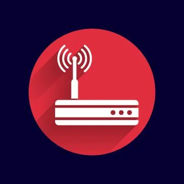 Vector wireless router icon wifi adsl ethernet modem hub Stock Illustration