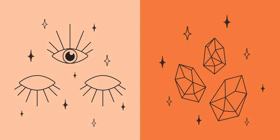 Vector witch magic design elements set Illustrazione stock