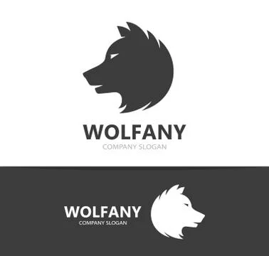 Vector of wolf and predator logo combination. Beast and dog symbol or icon Stock Illustration