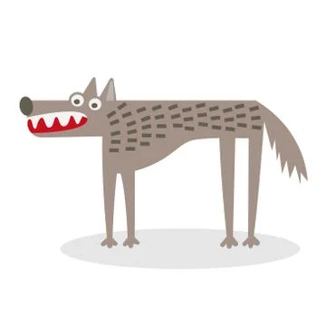 Vector wolf flat illustration. Stock Illustration