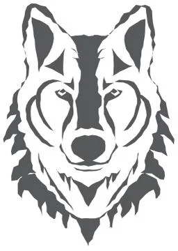 Vector Wolf Head Silhouette Stock Illustration