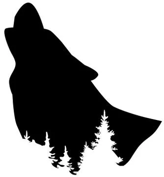 Vector wolf howling Stock Illustration
