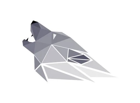 Vector wolf in low poly style Stock Illustration