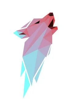 Vector wolf in low poly style Stock Illustration