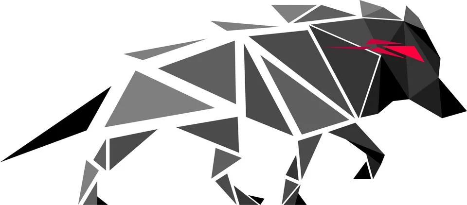 Vector wolf in low poly style Stock Illustration