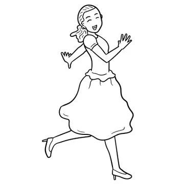 Vector of woman dancing Stock Illustration