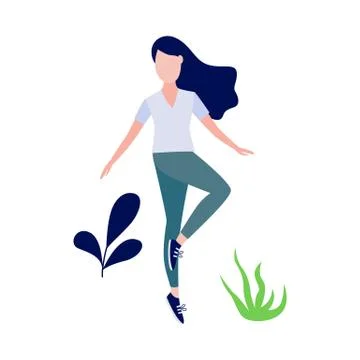 Vector woman doing stretch exercise Stock Illustration