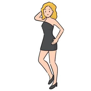 Vector of woman posing Stock Illustration
