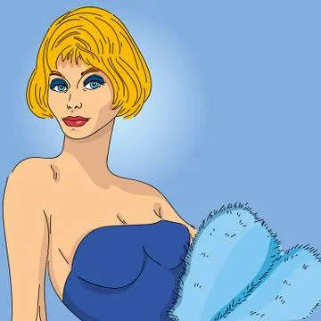 Vector woman in retro style 스톡 일러스트