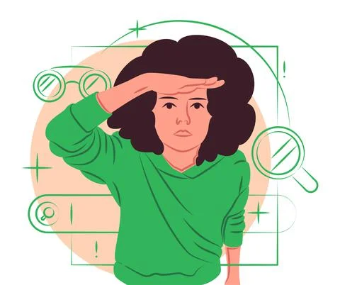 Vector woman in shadow of sharp lines style Stock Illustration