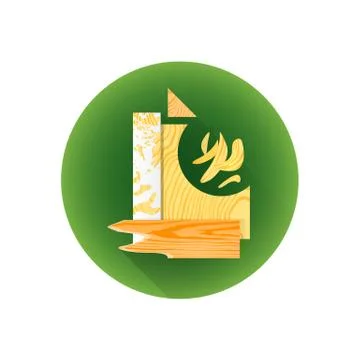 Vector wood scrap waste icon. Stock Illustration