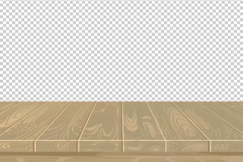 Vector wood table top on isolated background Illustrazione stock