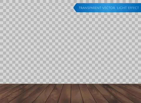 Vector wood table top or wooden floor isolated on transparent background Stock Illustration