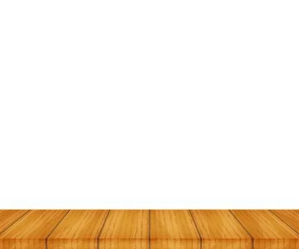 Vector wood table top on white background Illustrazione stock