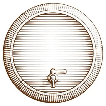 Vector wooden barrel Stock Illustration