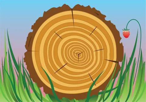 Vector wooden cut Stock Illustration