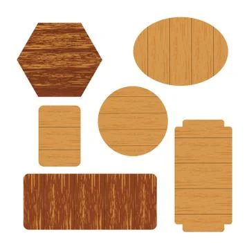 Vector wooden label Stock Illustration