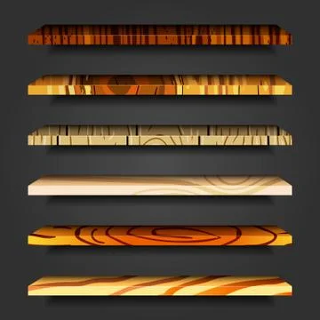 Vector wooden shelves Illustrazione stock