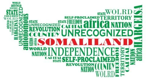 Vector word map of unrecognized country somaliland Stock Illustration