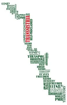 Vector word map of unrecognized country pmr (moldova,eastern europe) Stock Illustration