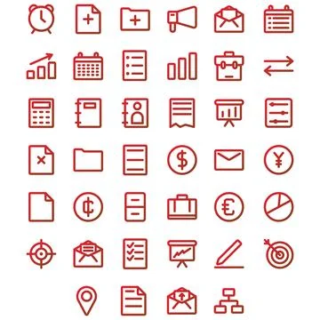 Vector of Work Icon Set. Perfect for user interface, new app Stock Illustration