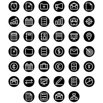 Vector of Work Icon Set. Perfect for user interface, new app Stock Illustration