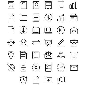 Vector of Work Icon Set. Perfect for user interface, new app Stock Illustration